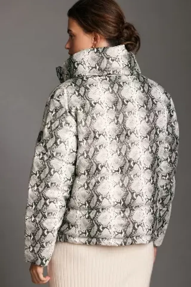 Snakeskin puffer clearance coat