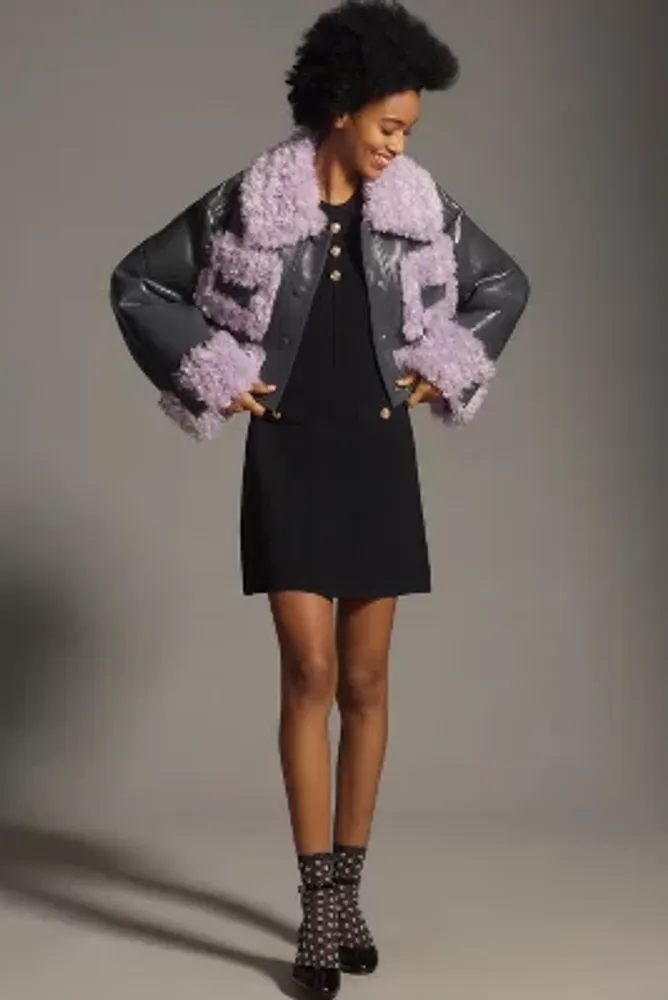 Stand Studio Fleur Fabric Mix Cropped Coat Bethesda Row