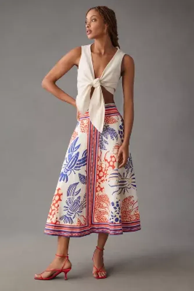 Farm Rio Mixed Lobsters Printed A-Line Skirt | The Summit at Fritz