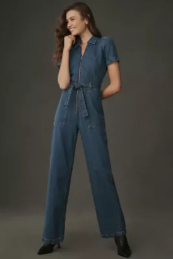 Reformation deals jean jumpsuit