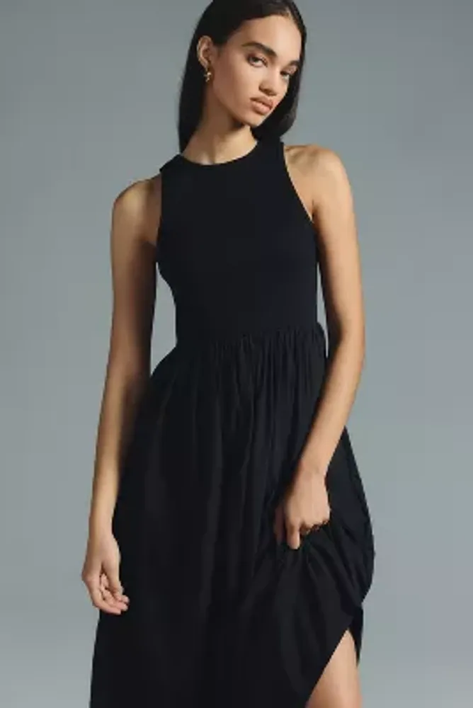 Anthropologie long shop black dress