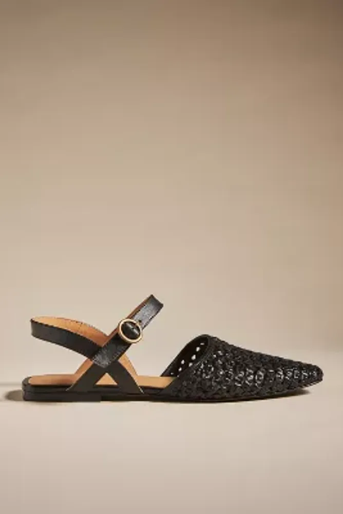 The remi slingback 2025 flat in woven leather