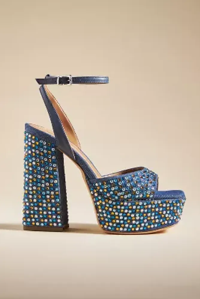 Jeweled discount platform heels