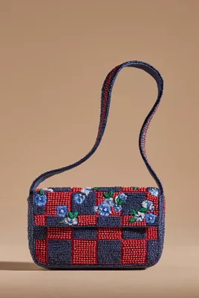 By Anthropologie The Fiona Beaded Bag: Varsity Check Edition ...