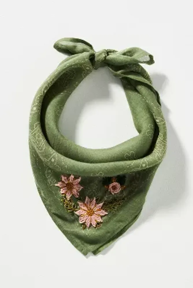 Chan Luu Floral Embroidered Bandana Scarf Mall of America