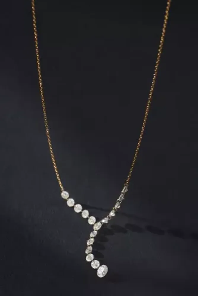 Y shaped diamond on sale necklace