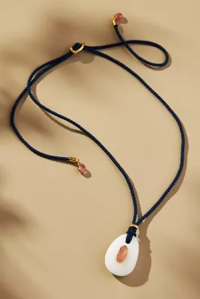 Shell necklace with hot sale black string