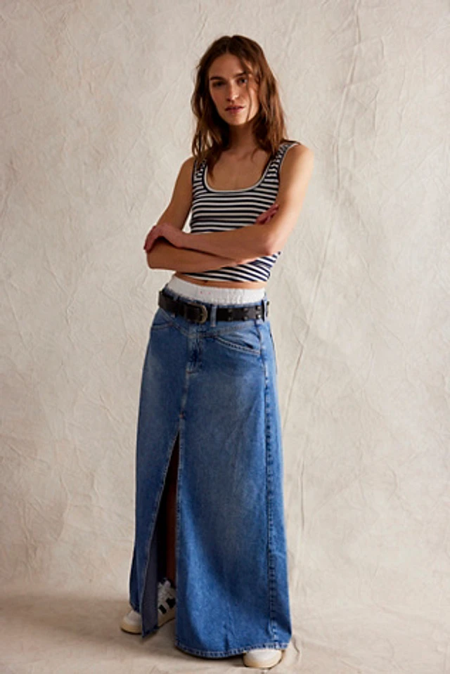Free People ★ We The Free Catch The Sun Denim Maxi Skirt We The Free Catch The Sun Denim Maxi Skirt | Free People