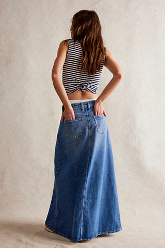 We The Free Catch Sun Denim Maxi Skirt at MarketFair Shoppes
