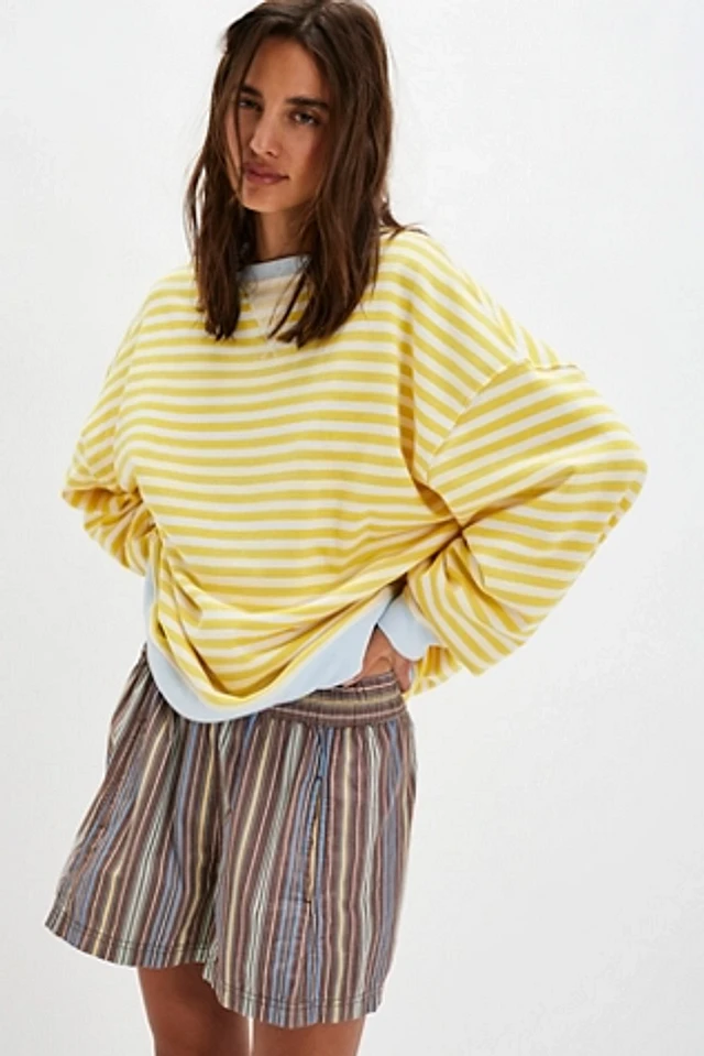 We The Free Classic Striped Oversized Crewneck | Pacific City