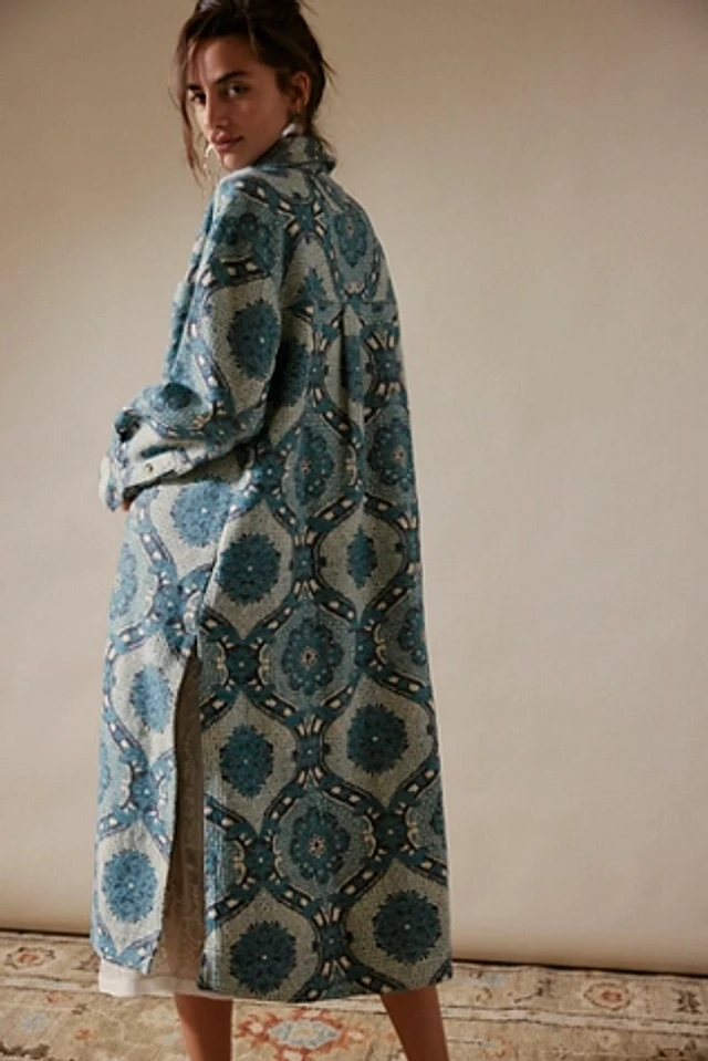 We The Free Brick Lane Jacquard Maxi Shirt Jacket at