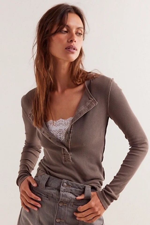フリーピープル Free People Jamie Henley レディース シャツ トップス Quiet Grey Free People Jamie Henley | Violet's of Saratoga