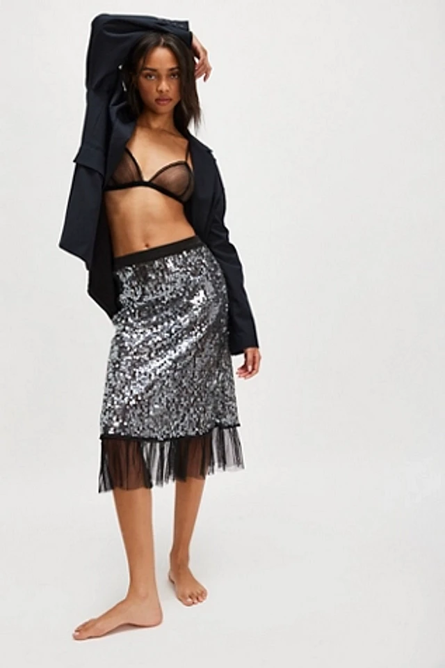 Francesca's Nancy Lemon Print Fitted Midi Skirt at MarketFair