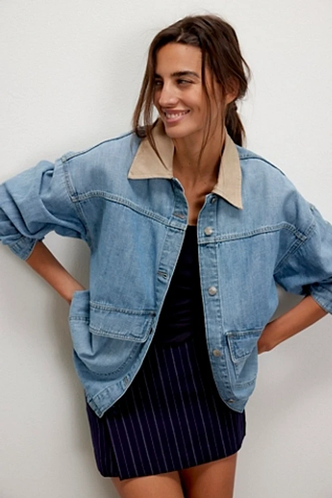 We The Free Lemon Denim Jacket at MarketFair Shoppes in Princeton, NJ