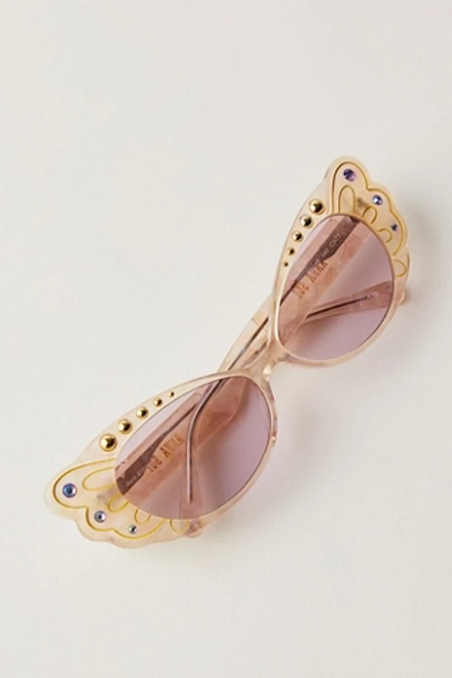サングラス Anna Sui Sunglasses AS1158 330 Pearl Peach Brown SUNGLASSES – Anna Sui