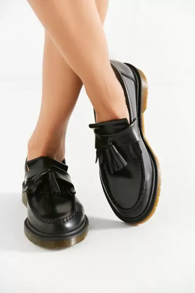 Dr martens black adrian best sale flat shoes