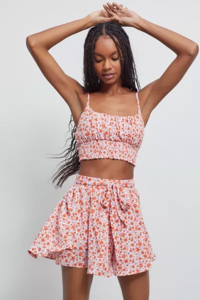 Urban Outfitters Kiss The Sky Cropped Top & Tied Skirt Set | Mall