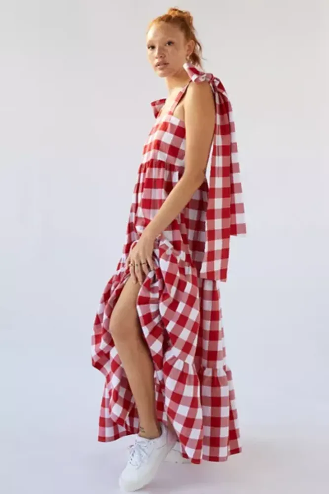 Red gingham sale maxi dress