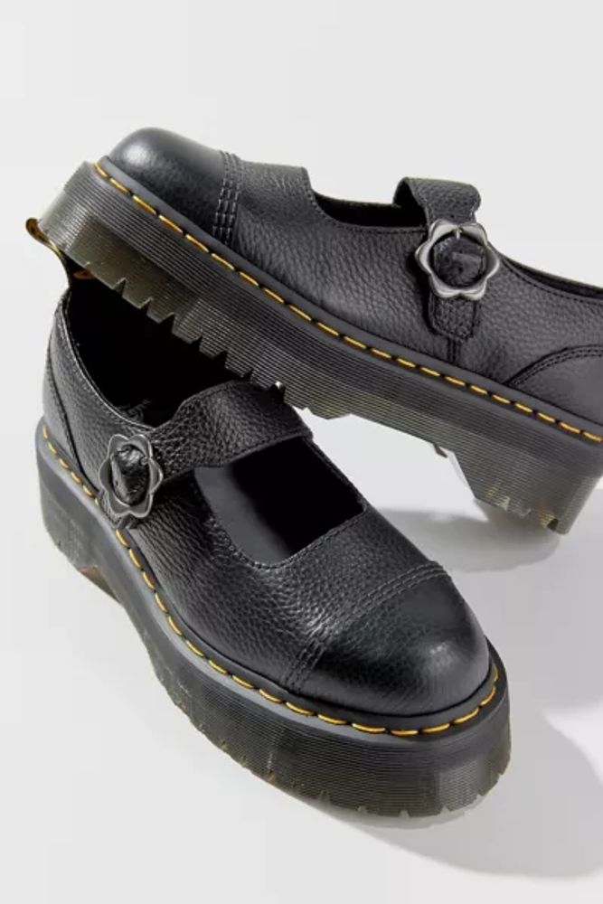 Urban Outfitters Dr. Martens Addina Flower Buckle Leather