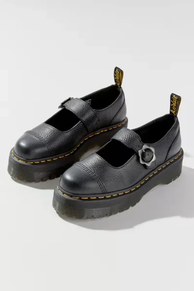 Urban Outfitters Dr. Martens Addina Flower Buckle Leather Platform