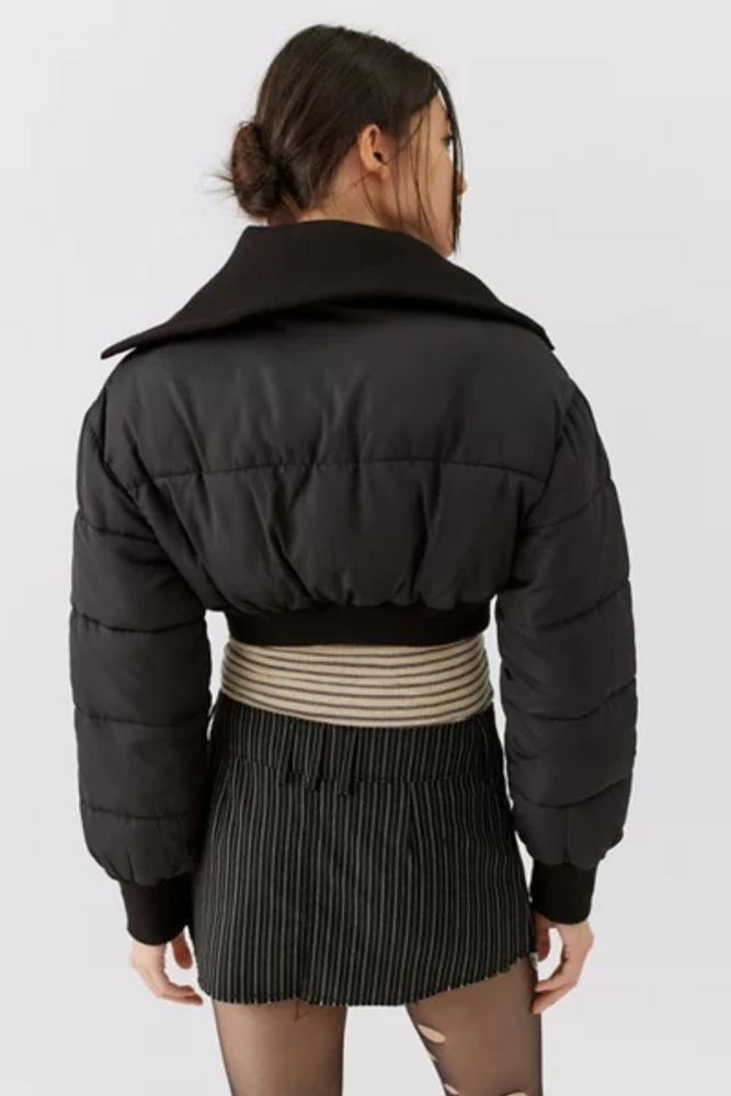 Uo black puffer outlet jacket