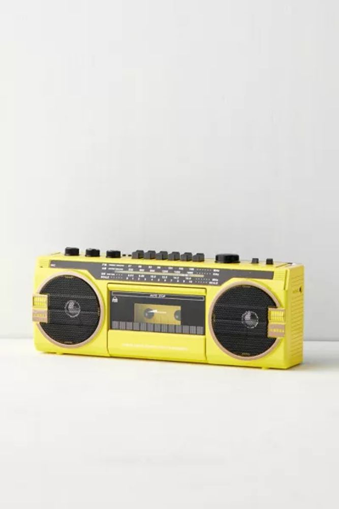 Urban Outfitters UO Retro Yellow Wireless Boombox Speaker Mall of