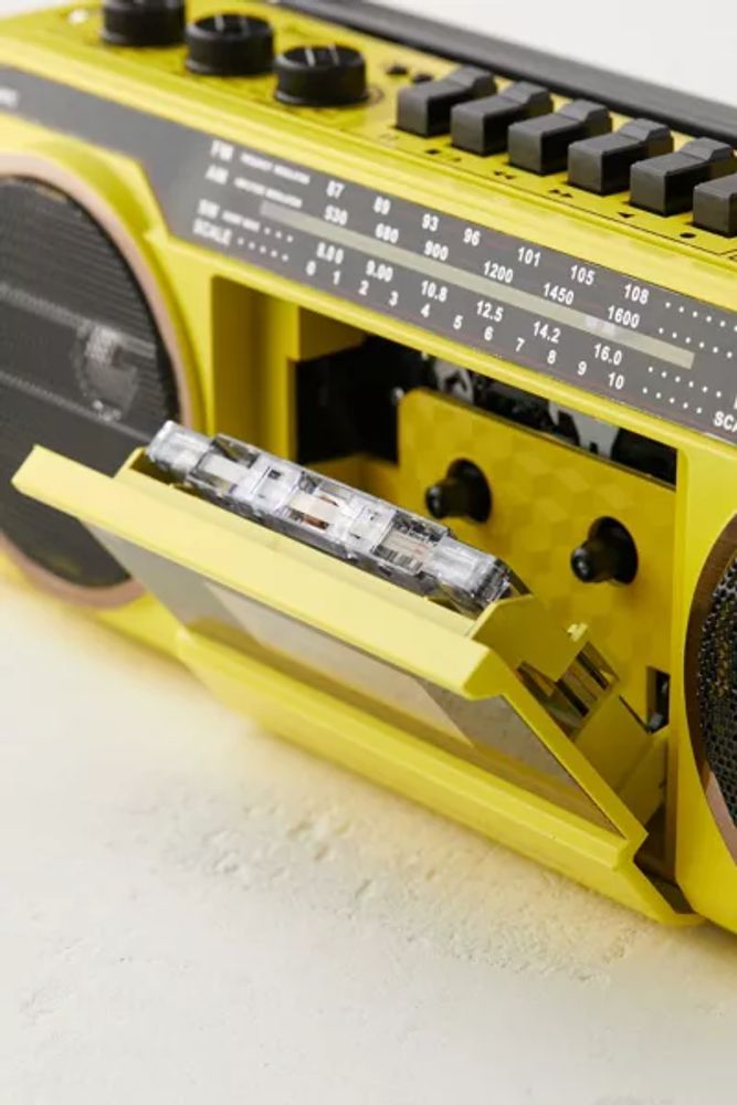 Urban Outfitters UO Retro Yellow Wireless Boombox Speaker Mall of