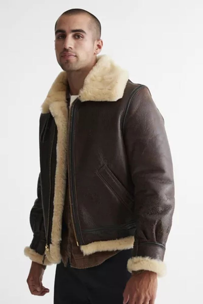 Schott deals shearling jacket