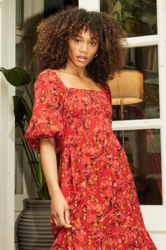 Urban Outfitters UO Lottie Red Bloom Maxi Dress | Mall of America®