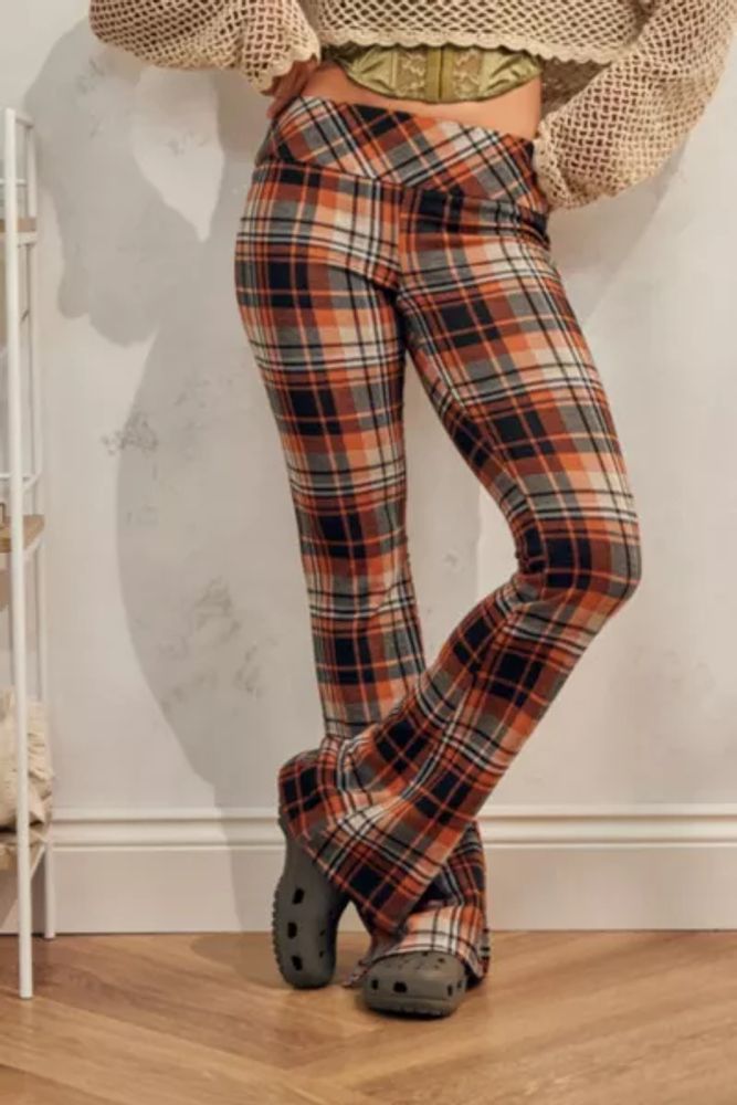 Plaid clearance flared pants