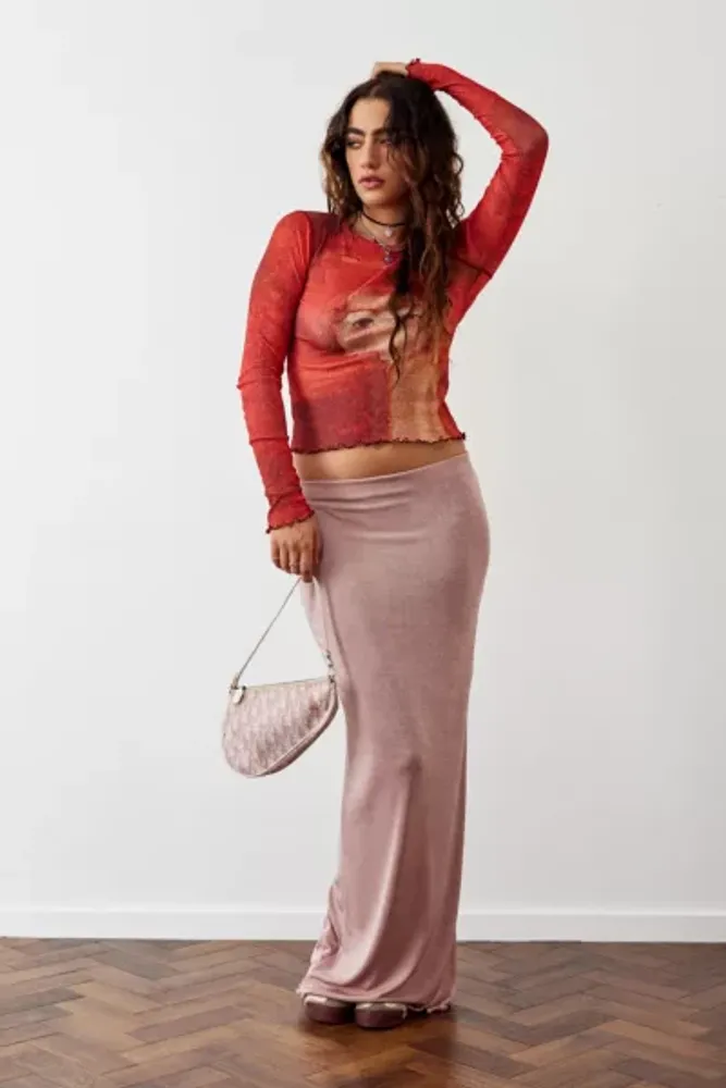 Urban Outfitters Archive At UO Blush Jersey Maxi Skirt | Pacific City