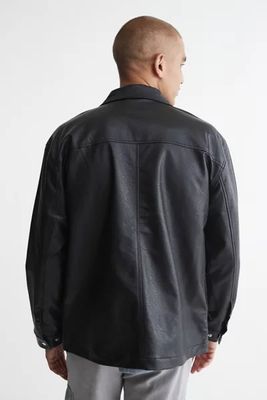 Urban Outfitters Standard Cloth Faux Leather Relaxed Shirt Jacket