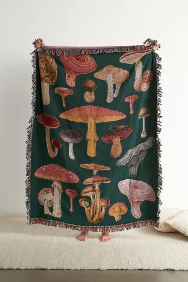 Urban Outfitters Valley Cruise Press Mushroom Magic Throw Blanket