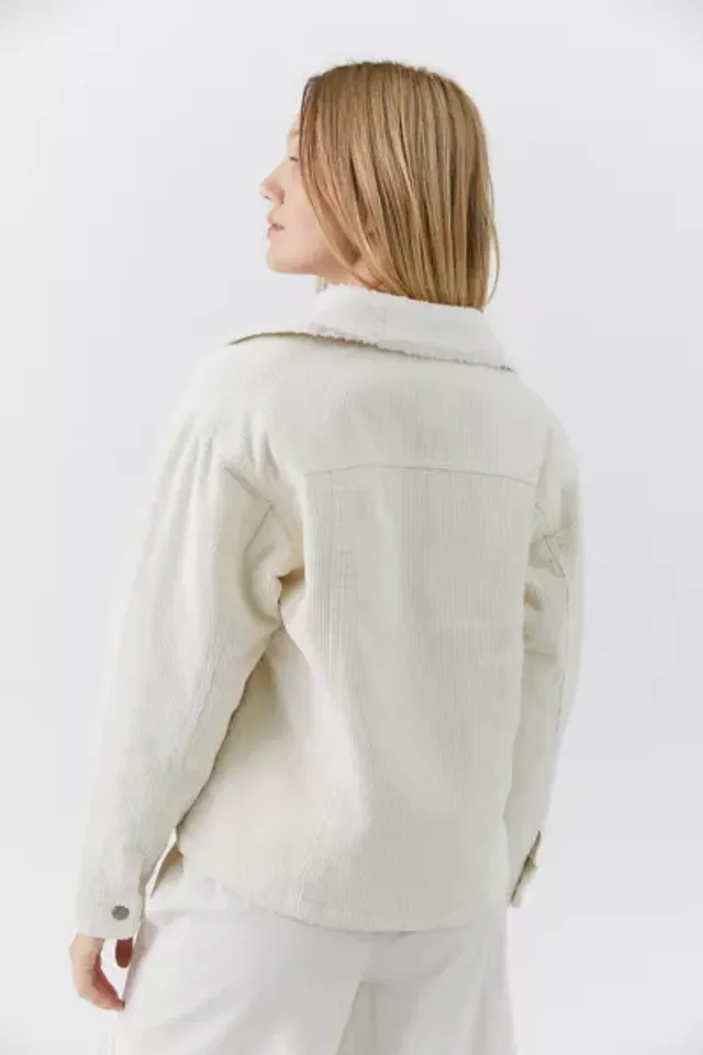 Weekday cord teddy sale jacket in off white