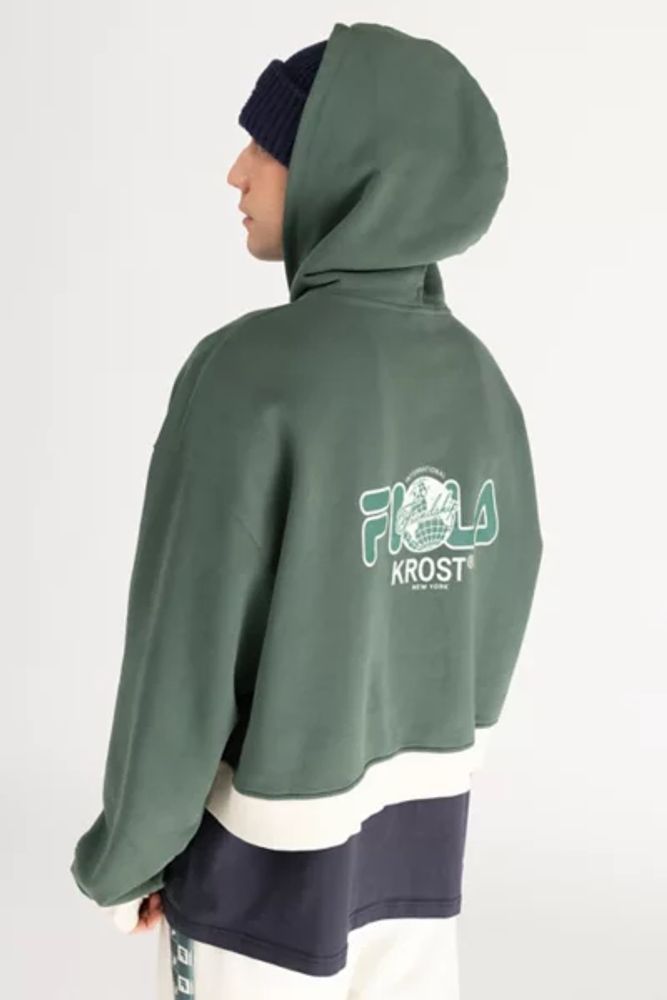 Fila uo exclusive logo hoodie best sale sweatshirt