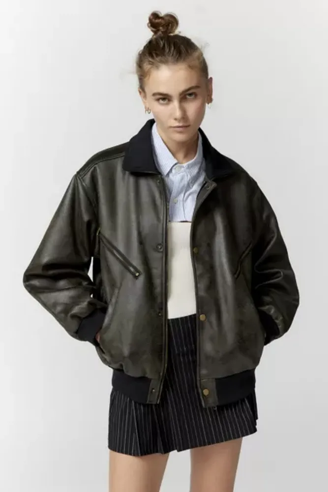 Urban Outfitters UO Erin Faux Leather Oversized Jacket | Pacific City