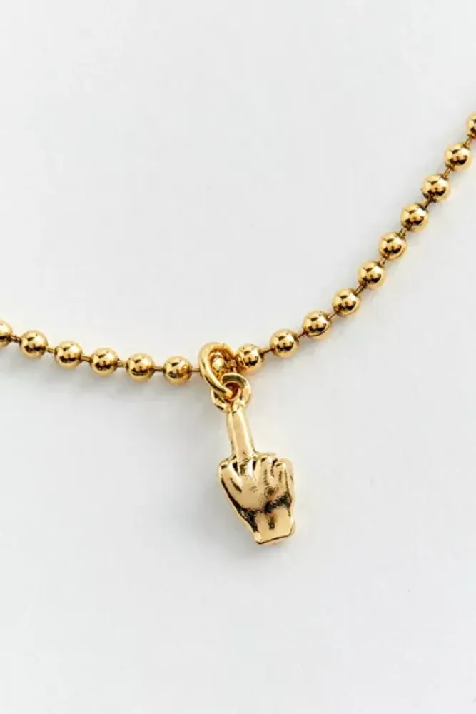 Urban Outfitters Ariel Neman Middle Finger Necklace | Square One