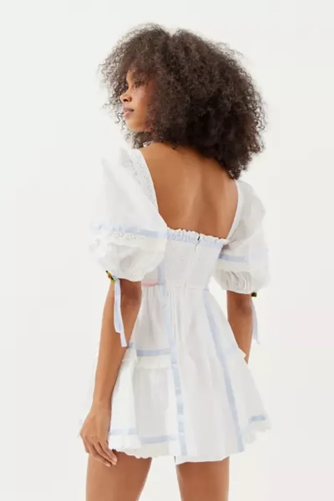 Urban Outfitters For Love & Lemons Meadow Embroidered Mini Dress Mall