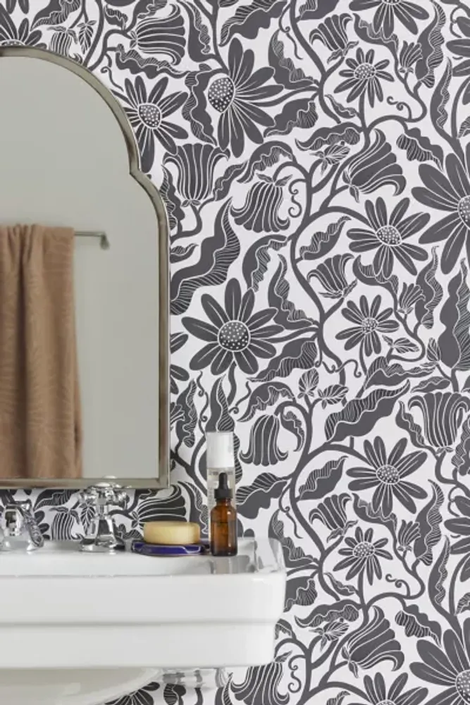 Urban Outfitters Sewzinski Climbing Flowers Black White Removable