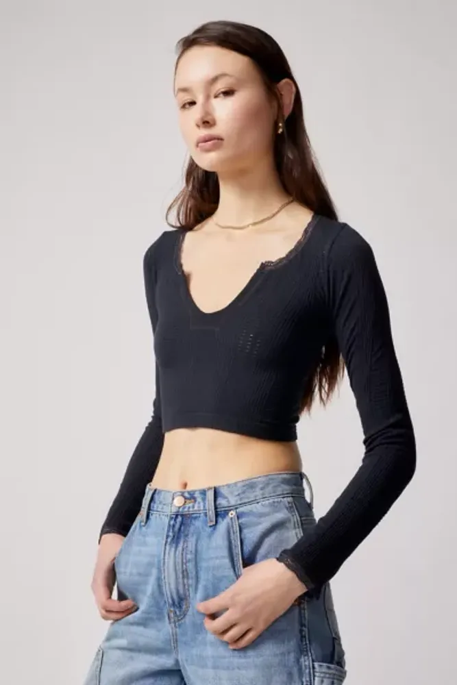 Urban Outfitters Out From Under Go For Gold Seamless Pointelle Top ...