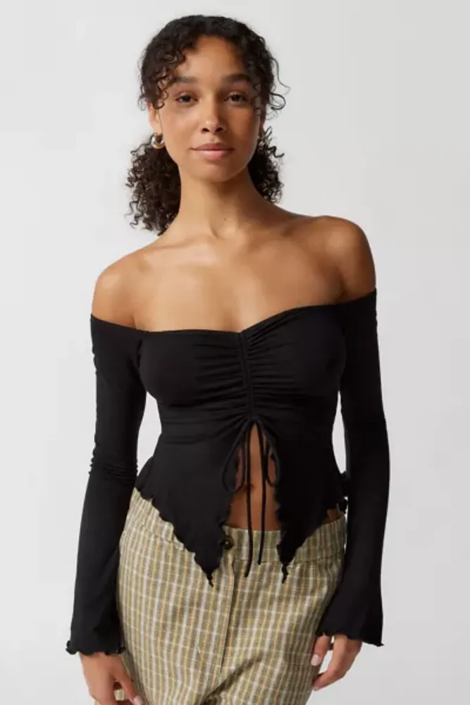 Cinched off the shoulder top new arrivals