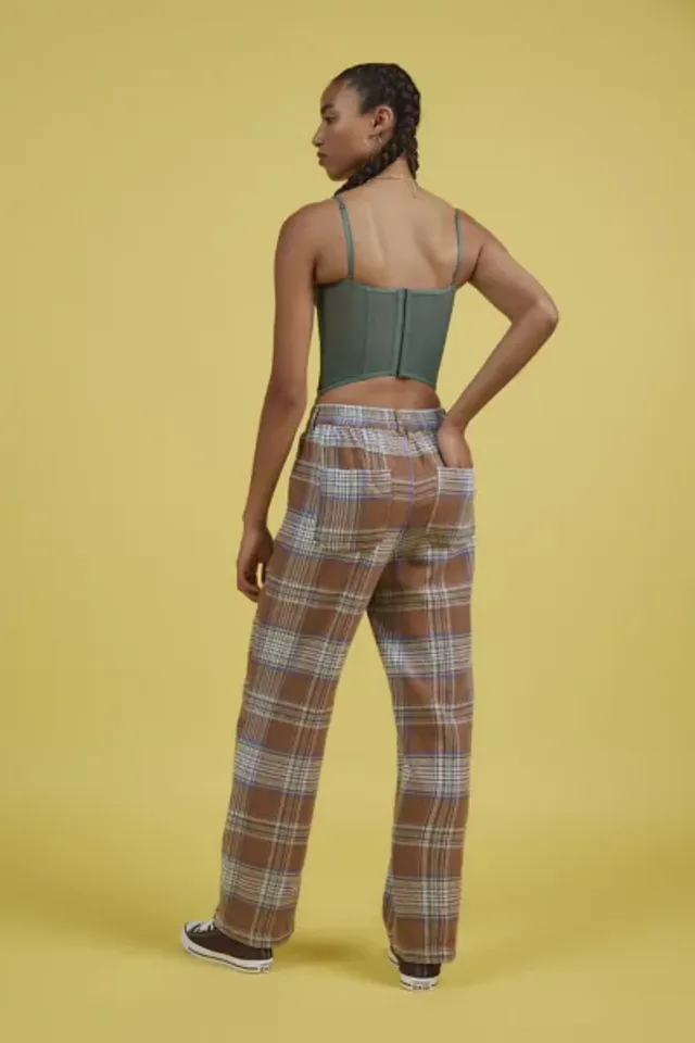 Urban outfitters yellow plaid on sale pants