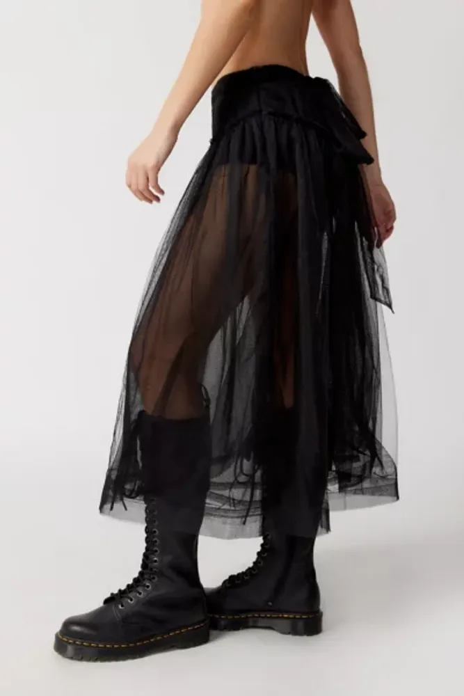 Tulle sheer shop midi skirt