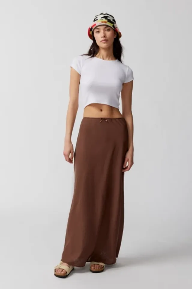 Eco Friendly Viscose Belted Skirt Khaki | Square One