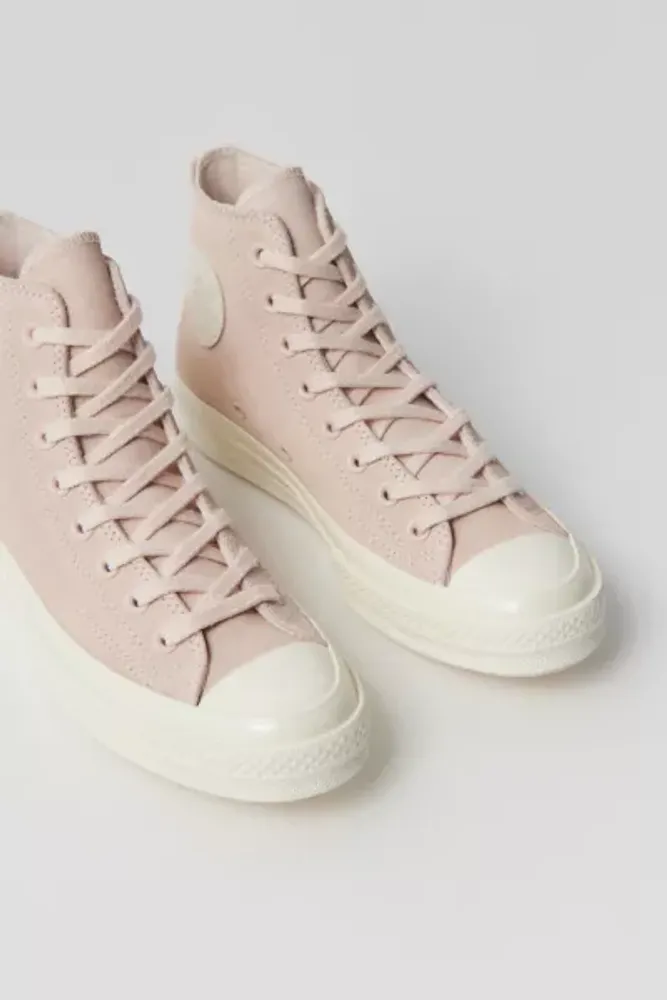 Pink leather cheap high top converse