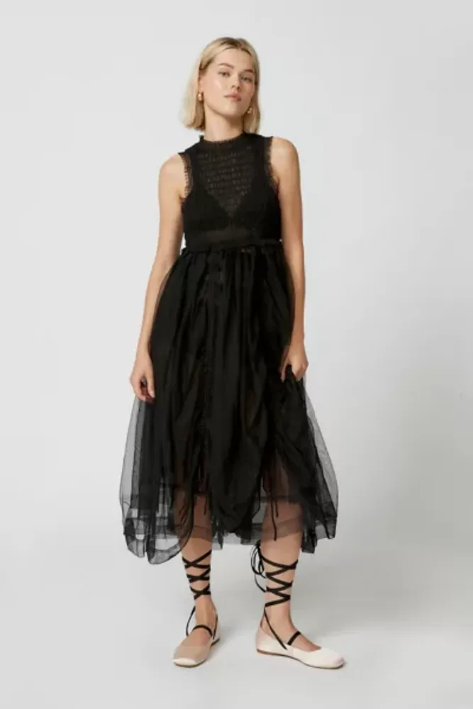 Urban Outfitters UO Becky Sheer Tulle Midi Dress | Pacific City