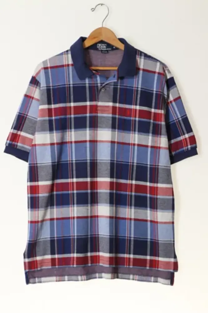 Urban Outfitters Vintage Polo Ralph Lauren Plaid Polo Shirt