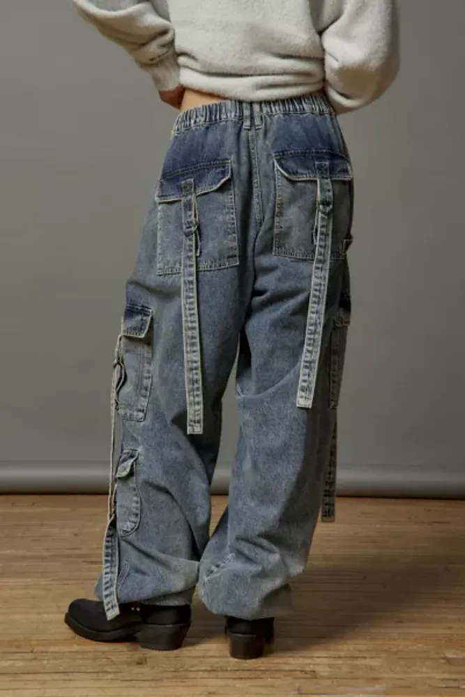 【BAON】Sofino banding cargo balloon denim pants Stopper baggy balloon denim 4color - SIMIO | 60% - Asian