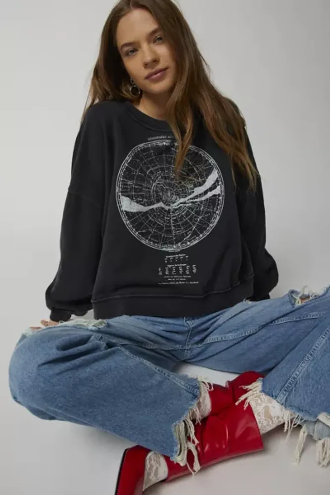 Urban Outfitters Star Chart Slouchy Pullover Sweatshirt Pacific City