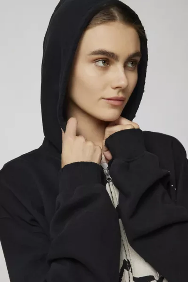 【U LAN】Star Pigment Washing Overfit Brushed Hoodie STAR WASHED EFFECT HOODED SWEATSHIRT - Anthracite grey